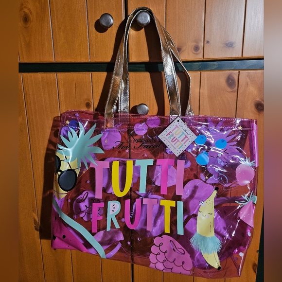 Too Faced Tutti Frutti promo Beach bag NWT * some marks * - Picture 1 of 5